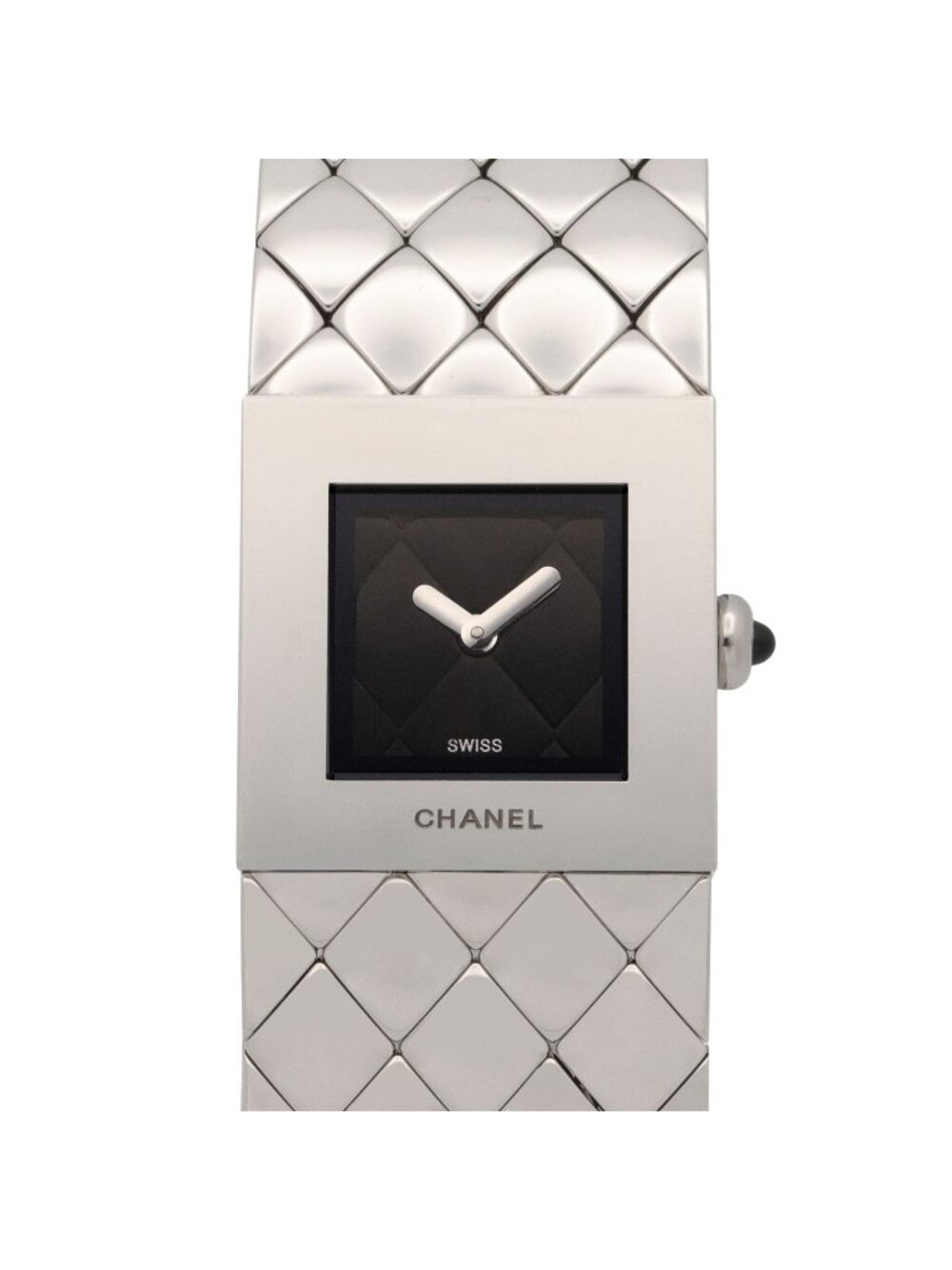 Chanel Watch Quilted Black Stainless Steel